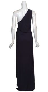 David Meister One Shoulder Navy Eve Gown Dress 14W New