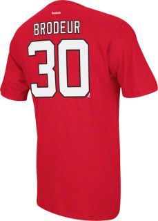  Brodeur Red Reebok New Jersey Devils Name and Number T Shirt