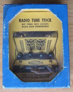 RADIO TUBE TRICK vintage Gilbert Dexterity Puzzle game toy 1940s