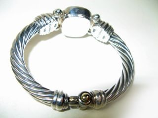 David Yurman Initial s Small 7mm Bracelet Sterling Silver and Yellow