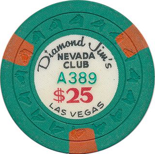 25 Diamond Jims Nevada Club Casino Chip Las Vegas Nevada HHL Mold