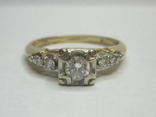 Vintage Keepsake Diamond Engagement Ring Old Blazing Cut Diamonds 14