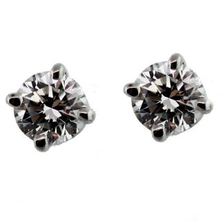 Estate Tiffany Co Diamond Stud Earrings in Platinum