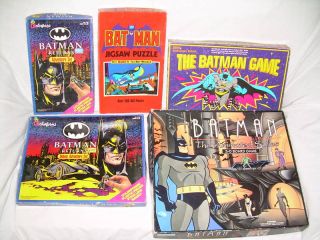   BATMAN ROBIN lot of 5 Puzzle Colorforms Games DC Comics BATMOBILE