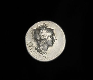 rare ancient Roman silver denarius of the moneyer Titus Didius, from