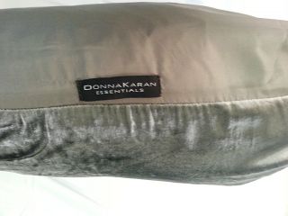 Donna Karan City Block Velvet Decorative Bed Pillow 18 x 22 Pewter