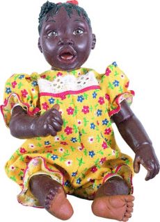 Dede Afro African American Brown Black Dark New Porcelain ABC Baby