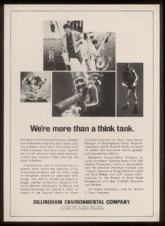 1970 Scuba Diver Diving Photos Dillingham Cleanup Print Ad