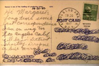 1947 Linen Oil Field Derricks in State of Kansas KS Postcard Y4595