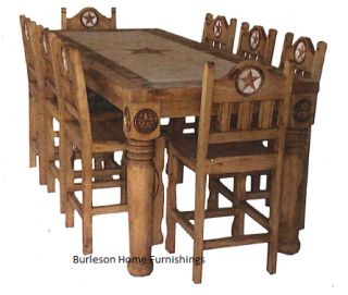 Rustic Dining Room Tables with Inlay