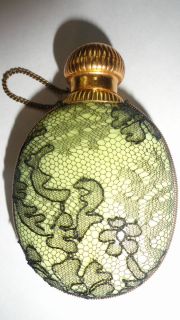   FEMME LACE Covered FRENCH PERFUME BOTTLE w CONTENTS PARIS DESIGNER