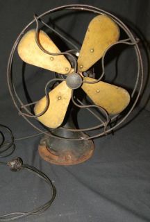  Northwind 4 Brass Blade Electric Fan Works 3 Speed Art Deco Era