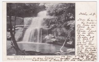 Delhi New York Watauga Falls Garden Spot of The Catskills Postcard