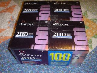 New SEALED 100 Imation 3 5 Diskettes IBM Formatted High Density Blank