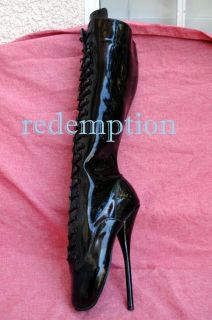 Devious Xxxtreme Patent Fetish 7 Sub Dom Ballet Knee Boots Slippers