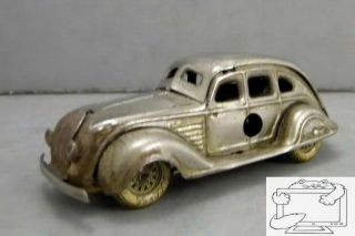 1934 DeSoto Tin Windup Prewar German Nickel Plated Toy Car