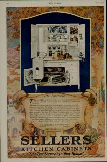 1920 Sellers Kitchen Cabinets Ad Fabulous Color Scene