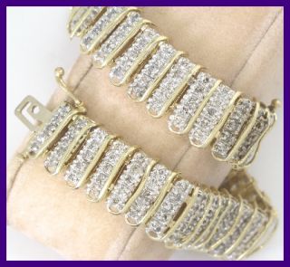 14k Yellow Gold Round Diamond Bar Link Tennis Bracelet 3 38ct 27GRM