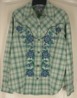 Diane Gilman Shirt Embroidery s Cot Green Pretty
