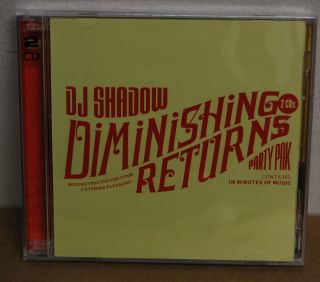 DJ SHADOW DIMINISHING RETURNS 2 CD SEALED 120 MINUTES OF MUSIC JOHN