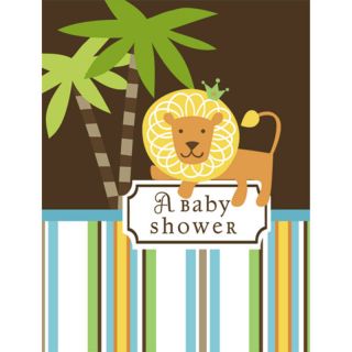 King of The Jungle Baby Shower Boy Party Invitations
