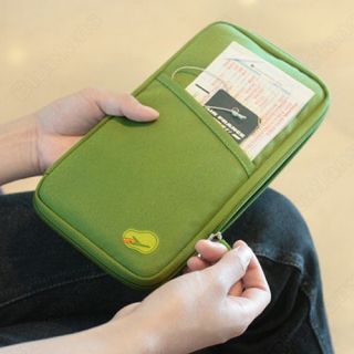 Travel Wallet Passport Holder Document Organizer Bag Green
