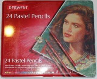 Derwent 24 Pastel Pencils Tin NEW