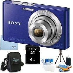 Sony Cyber Shot DSC W610 Blue 4GB Digital Camera Bundle