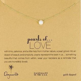Dogeared Pearls of Love Gold Dipped Necklace