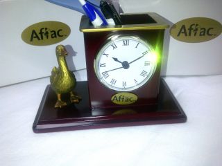 Aflac Duck Desk Accessories Clock with Pen Holdrer