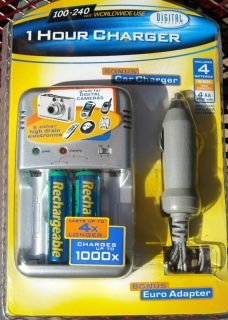 Digital Concepts 1 Hour AA AAA Battery Charger 100 240 Volt World Wide