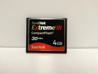 One SanDisk 4GB Extreme III 3 Compact Flash Card CF