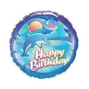 Happy Birthday Dolphin Water Swim 18 Mylar Balloon