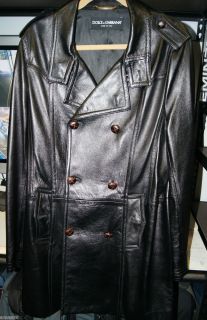 Dolce and Gabbana Mens Leather Jacket Runway Piece Full 3 4 D G D G