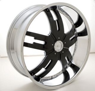 22 inch Rims and Tires Wheels Starr 958 Dominator Chrome Black Acura