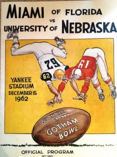  Bowl Program Cover 1962 Nebraska Cornhuskers Devaneys 1st Win