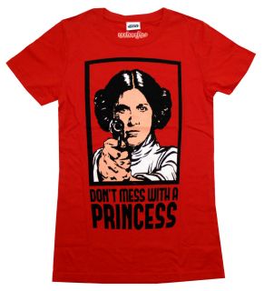 Star Wars DonT Mess with Princess Leia Movie Juniors Babydoll T Shirt