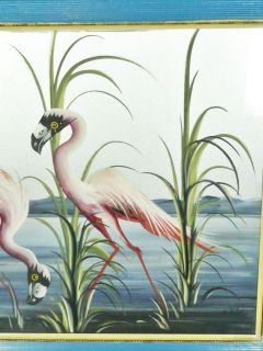 Devoe Signed 32 Vintage Flamingo Original Painting Like Turner