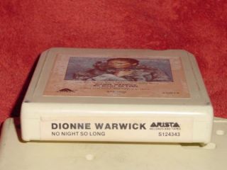 Dionne Warwick No Night So Long Vintage 8 Track Tape Stereo Music