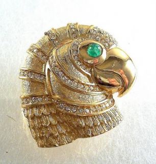 Vintage Christian Dior Haute Couture Parrot Brooch Figural Outstanding