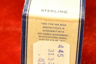 Vintage N s Meyer Sterling Military Insignia Pistol Unopened Package