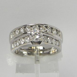 Estate 14k WG 1 90 CTW Diamond Wedding Ring Set 9 1 grams Siize 7 5