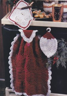 Crochet Pattern Dishcloth Pot Holder Hand Towel Set