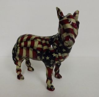  American Flag Covered Democrat Political Donkey Statue Figure