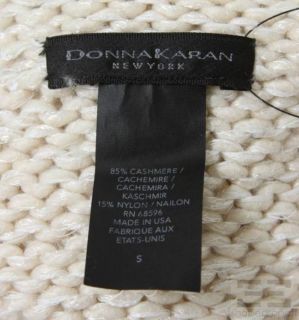 Donna Karan Beige Cashmere Sequin Knit Turtleneck Sweater Size Small