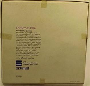 Schmid Walt Disney Christmas Collector Plate 1976 W/ Original Box and