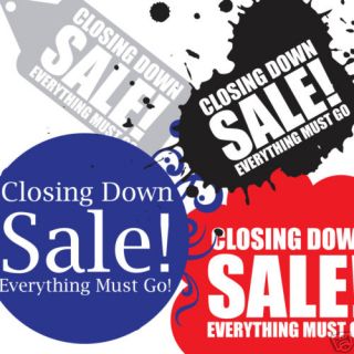 Closing Down Sale Shop Window Display Vinyl Sticker