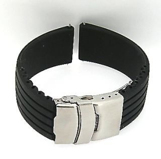 18mm Black Rubber Diver Watch Band Strap Fits Breitling