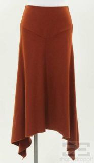 Balenciaga Le Dix Rust Wool Cashmere Handkerchief Hem Skirt Size 40