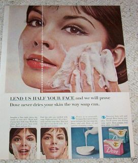 1966 Ad Dove Beauty Soap Face Skin Cute Girl Vintage Ad